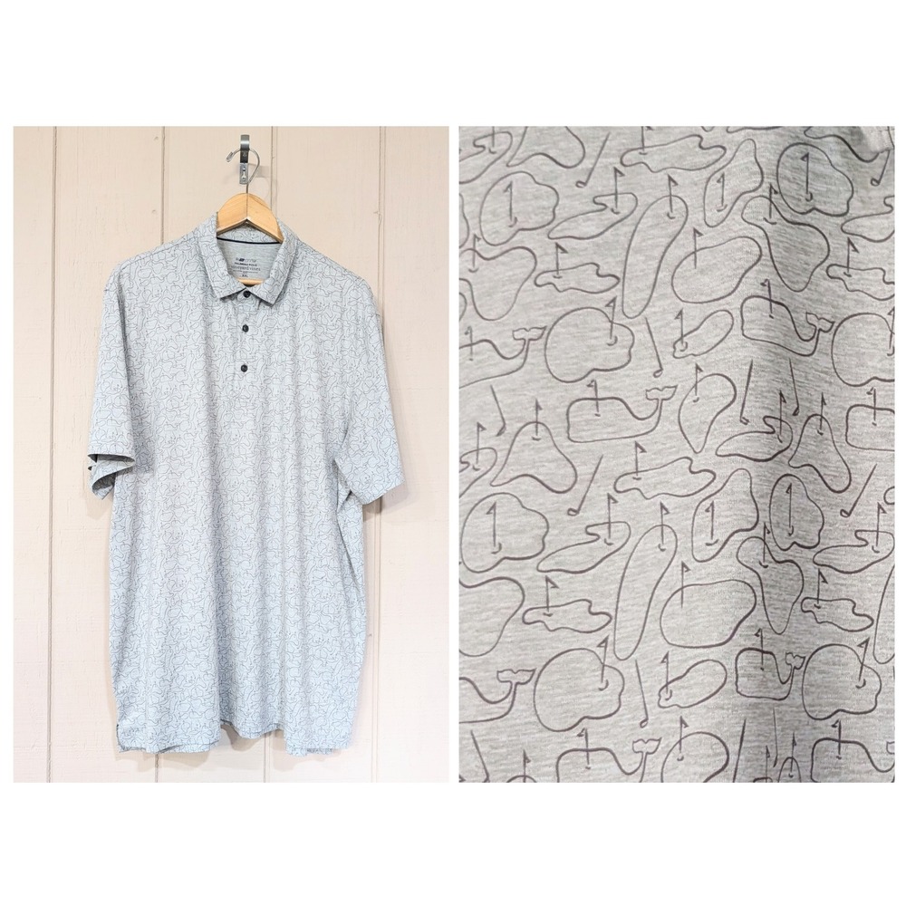 Vineyard Vines‎ Mens XXL Palmero Polo Gray Golf Green Whale Print OTG brrr Shirt